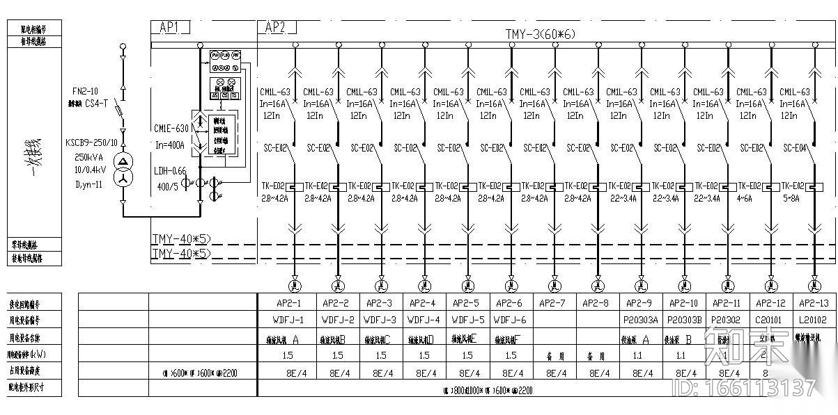 某工程GGD配电柜图详图cad施工图下载【ID:166113137】