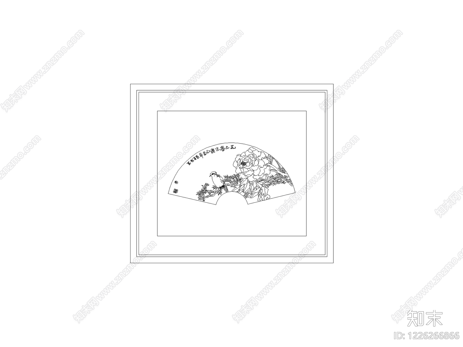 陈设类立面挂画cad施工图下载【ID:1226266866】