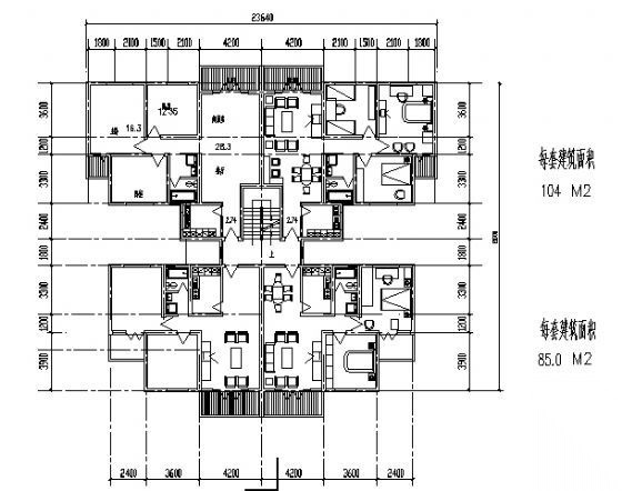 遵义市外环路沙河区修建性规划住宅楼方案图3cad施工图下载【ID:149848111】