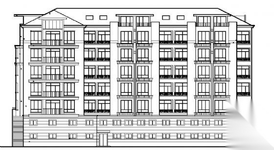 天海花园某八层底商住宅楼建筑施工图cad施工图下载【ID:149851125】