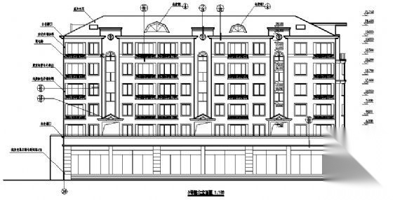 天海花园某八层底商住宅楼建筑施工图cad施工图下载【ID:149851125】