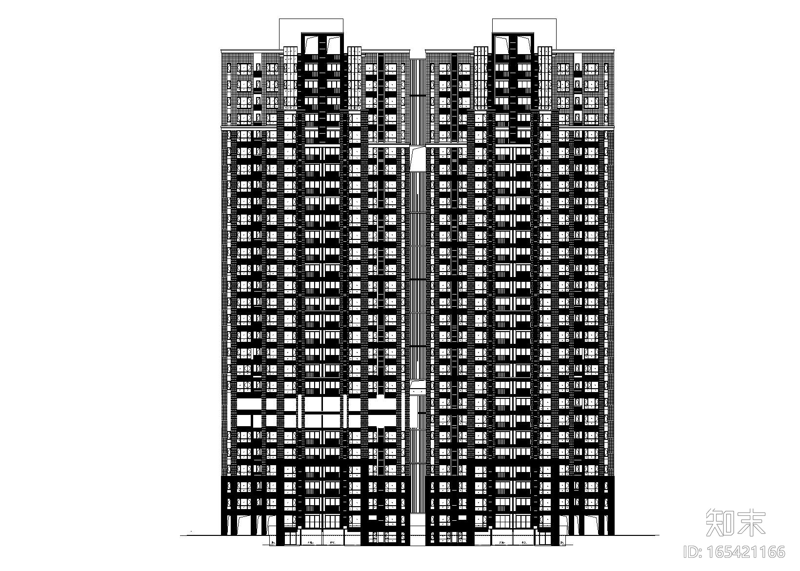 某高层住宅小区建筑施工图施工图下载【ID:165421166】