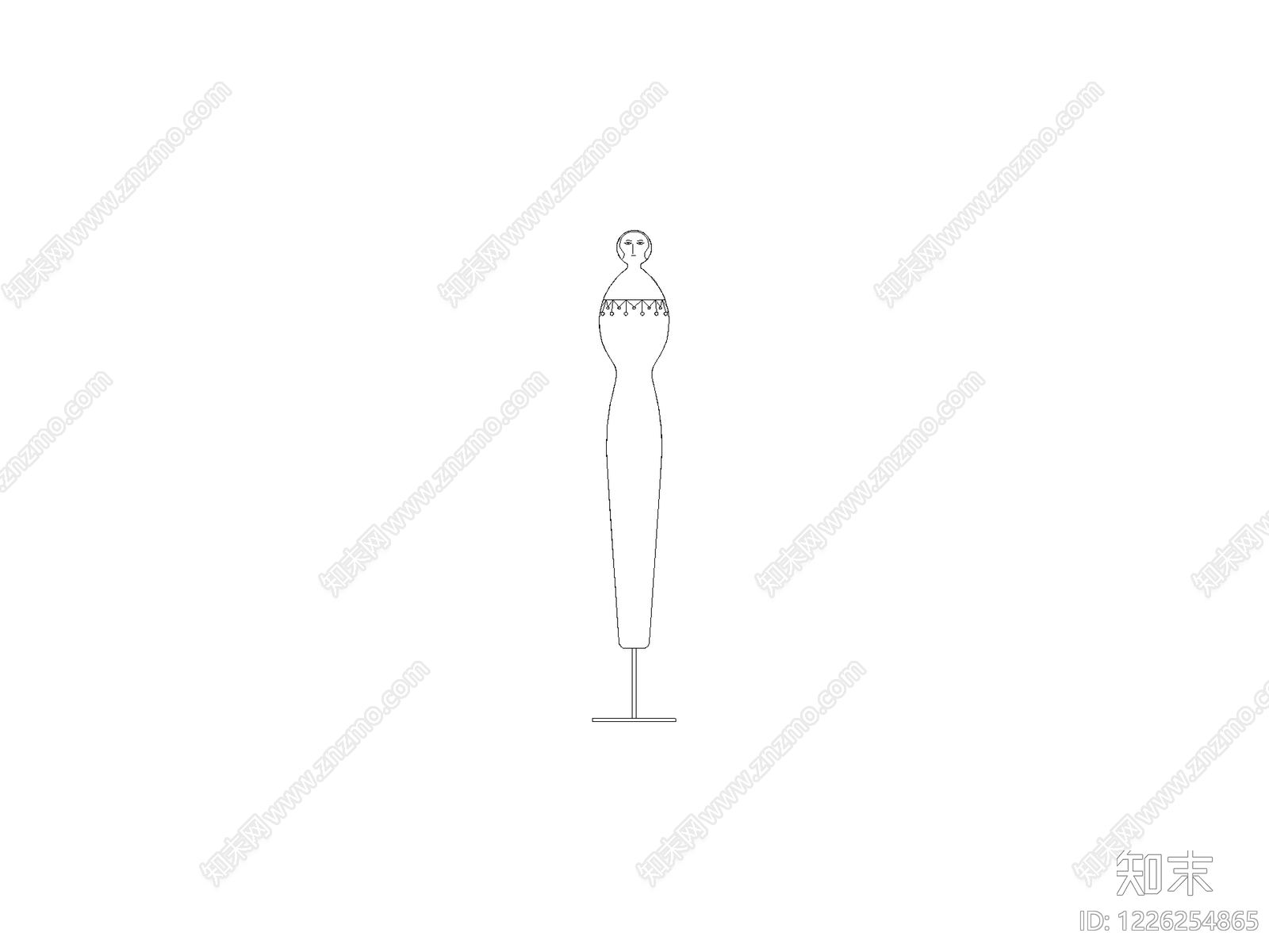 陈设类立面挂画cad施工图下载【ID:1226254865】