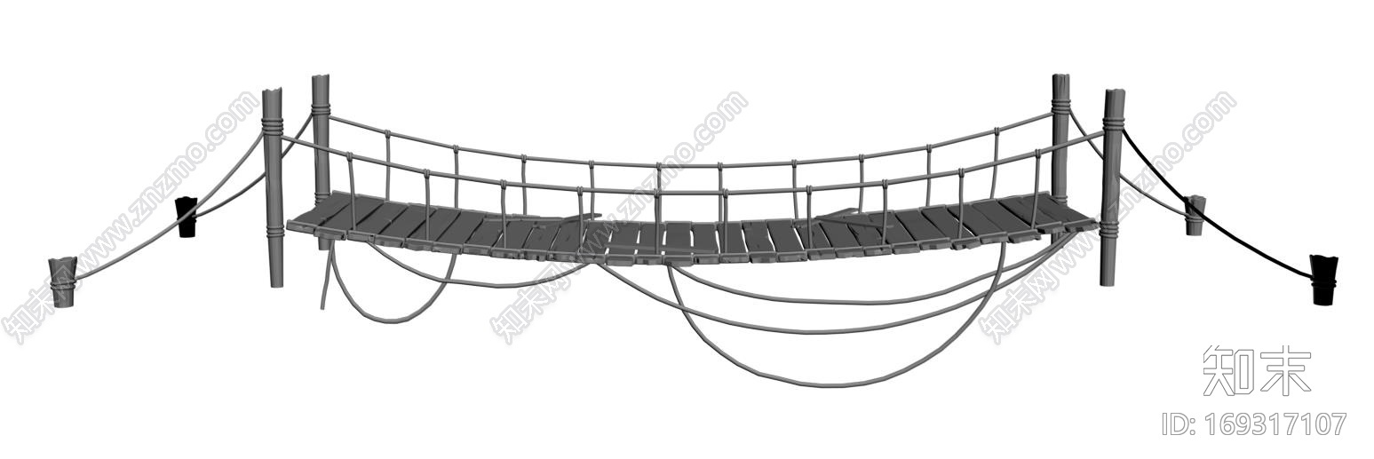 木板桥野外吊桥CG模型下载【ID:169317107】