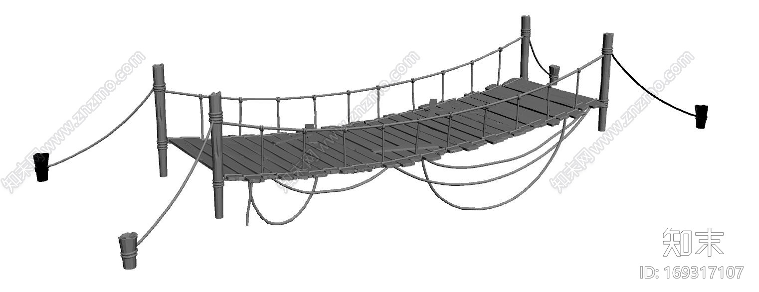 木板桥野外吊桥CG模型下载【ID:169317107】