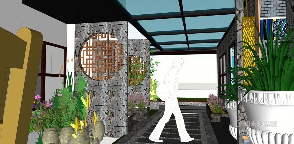 中式会所SU模型下载【ID:66679971】