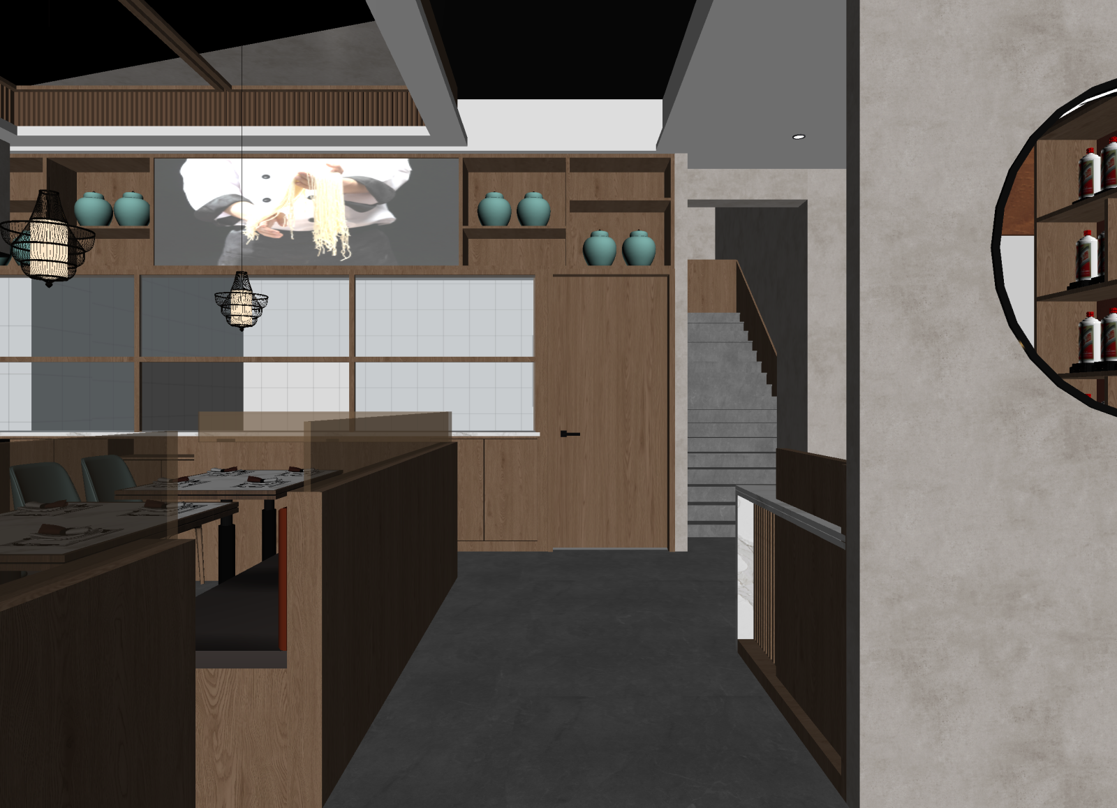 新中式中餐厅3D模型下载【ID:1214594075】