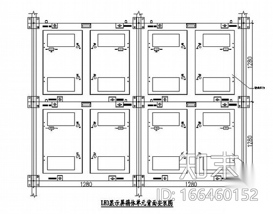 15米高户外双立柱LED显示屏钢结构施工图施工图下载【ID:166460152】