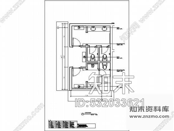 施工图重庆某酒店四层公共洗手间施工图施工图下载【ID:532033621】