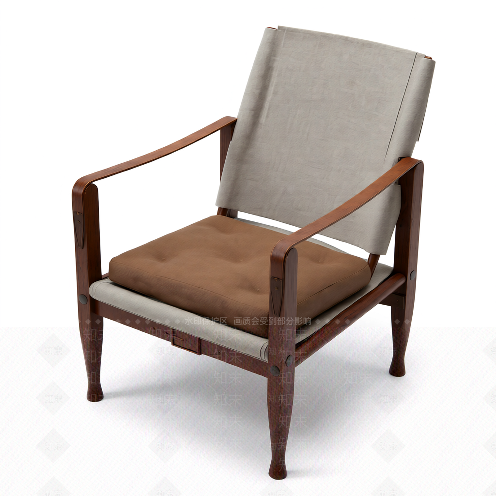 复古纽扣扶手椅3D模型下载【ID:1206201187】