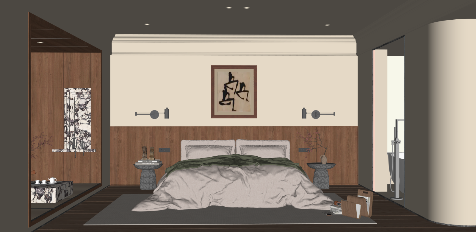 中古家居卧室SU模型下载【ID:1216023119】