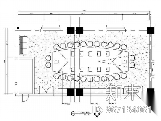 中会议室装修图cad施工图下载【ID:967134061】