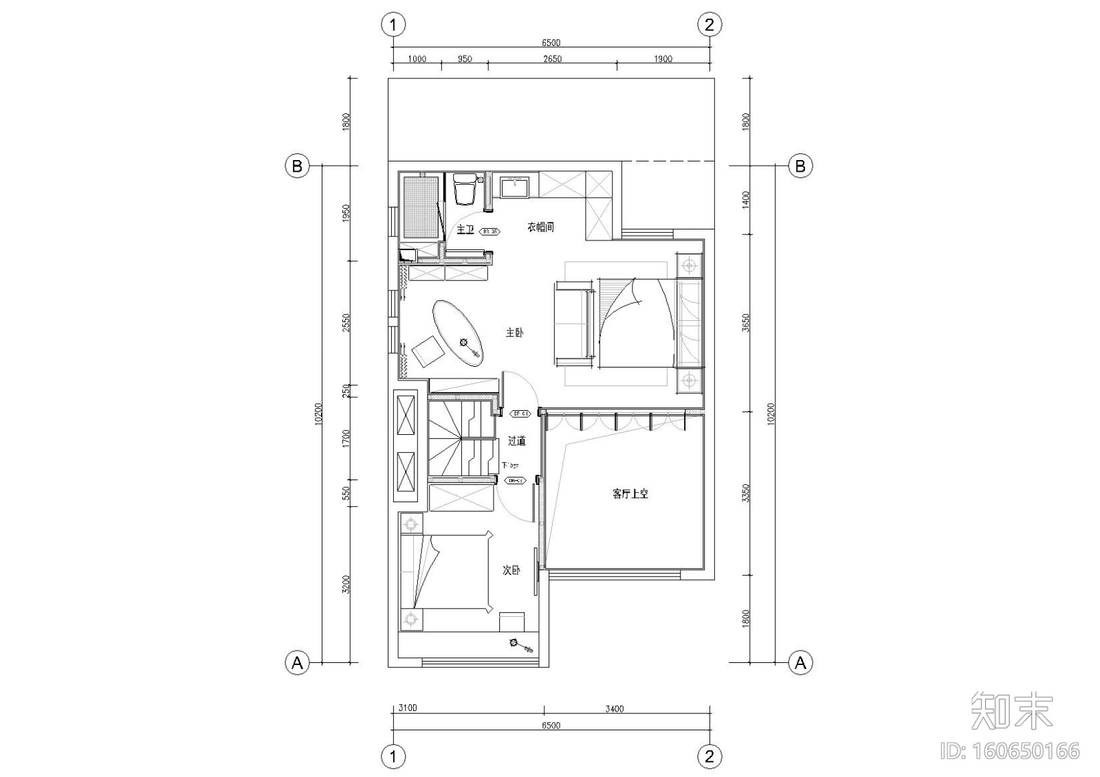 [福建]115㎡二层loft三居SOHO样板房​图纸施工图下载【ID:160650166】