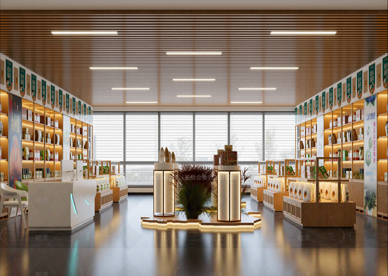 现代农产品展厅3D模型下载【ID:1214959346】