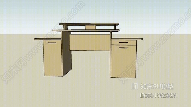 现代书桌SU模型下载【ID:531582323】