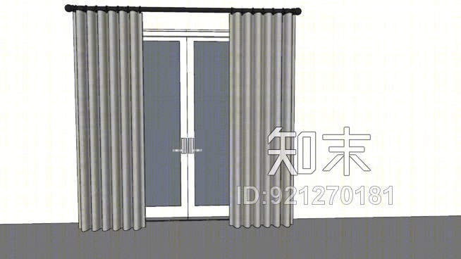 带吊环和吊杆的窗帘板SU模型下载【ID:921270181】