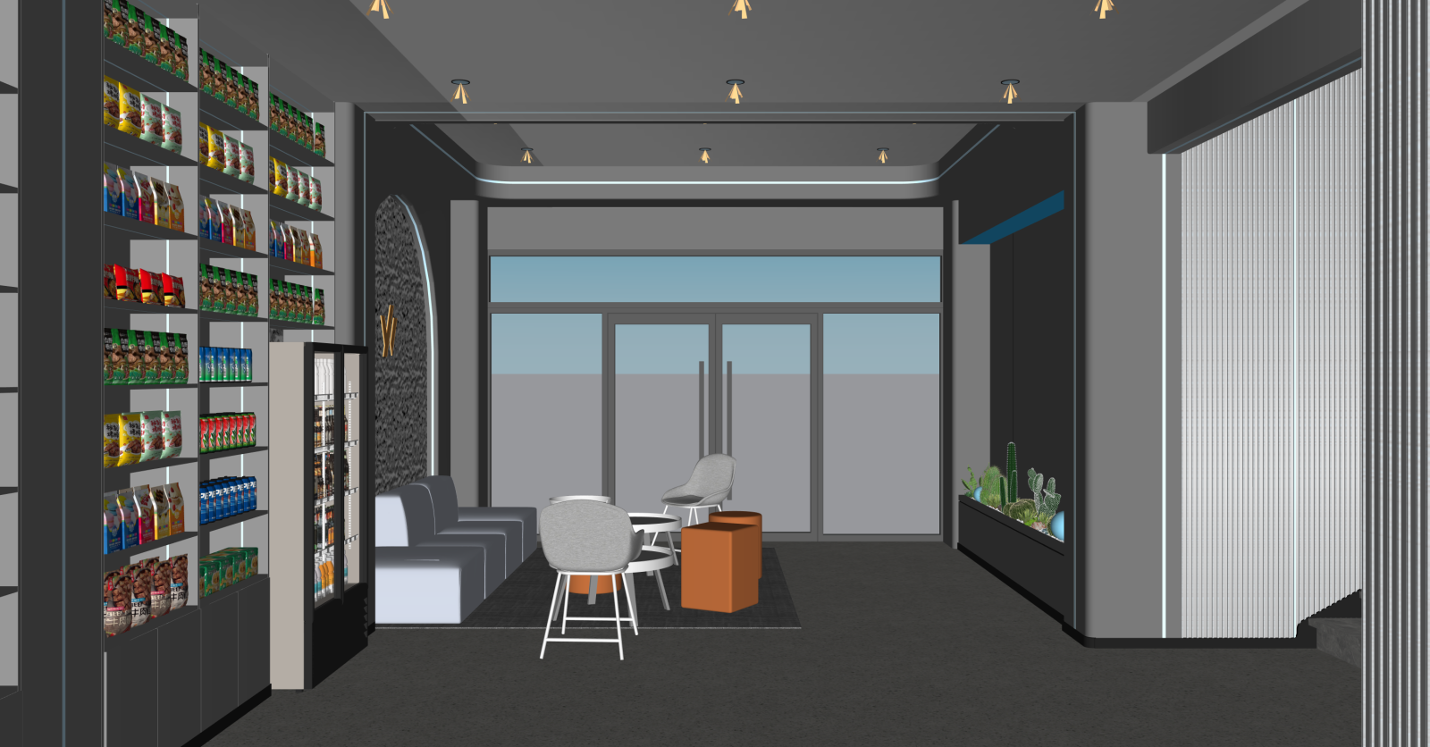 现代酒店大堂SU模型下载【ID:1216031901】