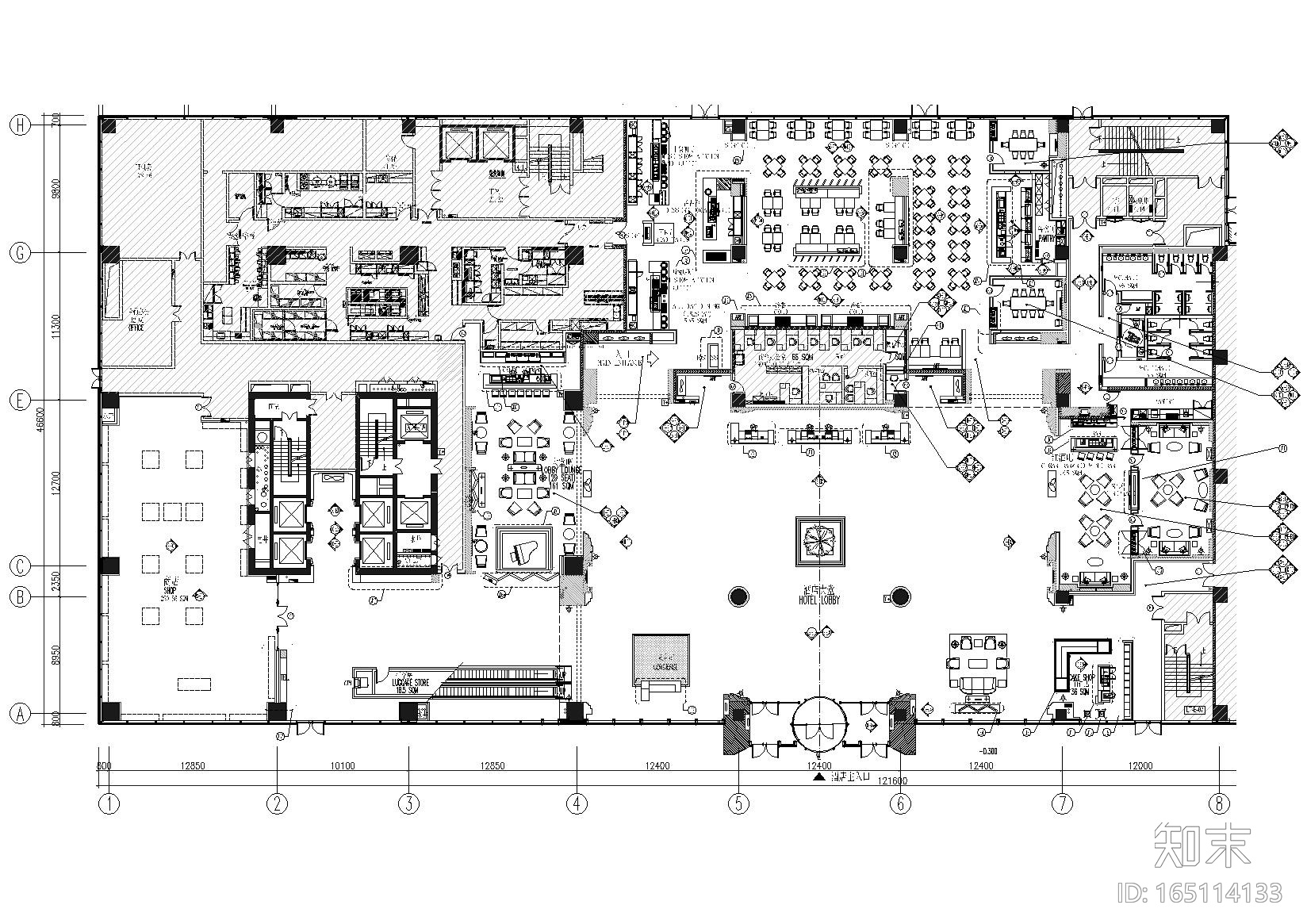 [河北]廊坊希尔顿逸林商务酒店装修施工图cad施工图下载【ID:165114133】