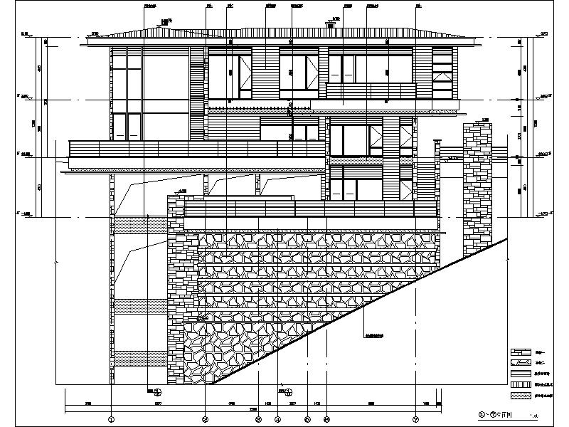 [深圳]市中心知名山地别墅建筑施工图（三个方案）施工图下载【ID:165945198】