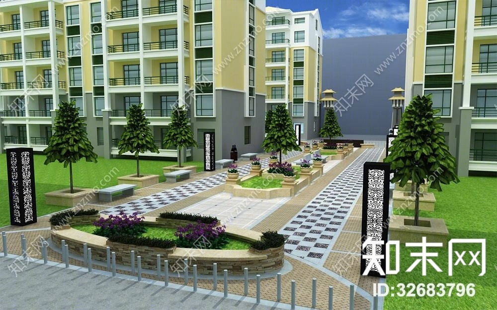 高层住宅3D模型下载【ID:32683796】