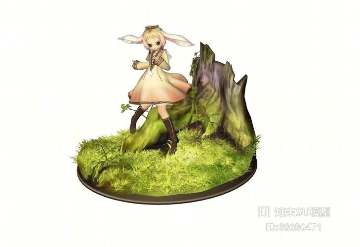 小兔子人物动画SU模型下载【ID:66680471】