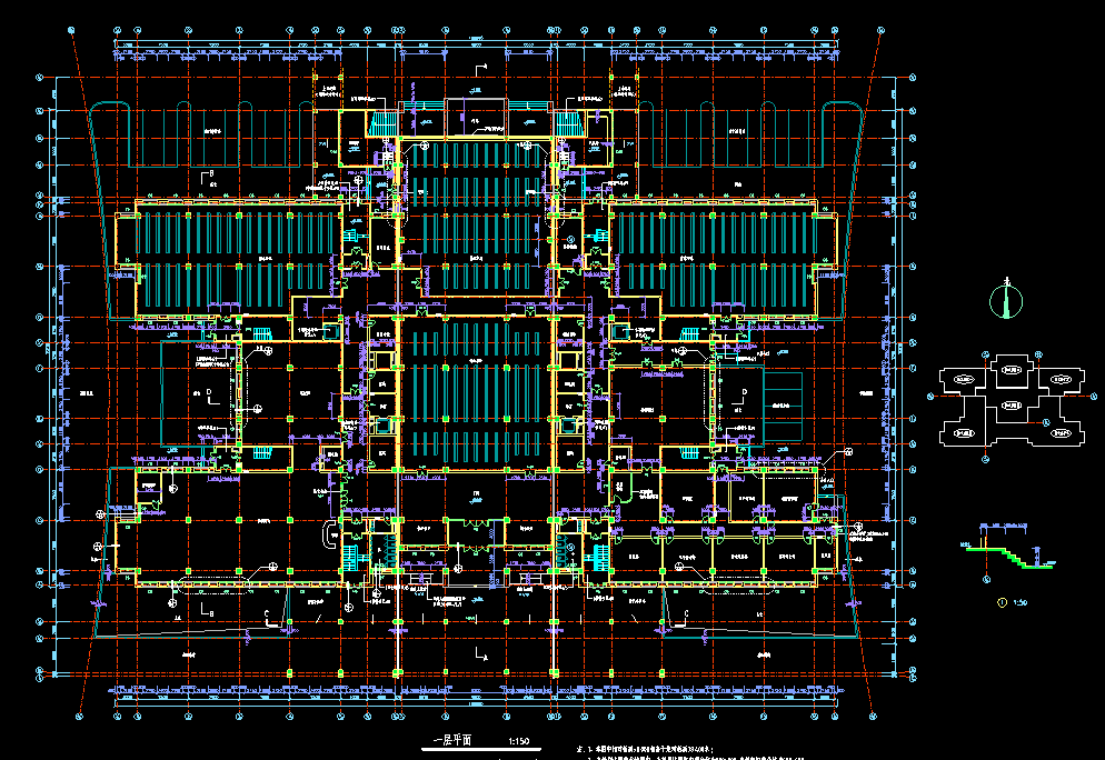 东南大学建筑设计院—济南大学图书馆建筑施工图cad施工图下载【ID:151540178】