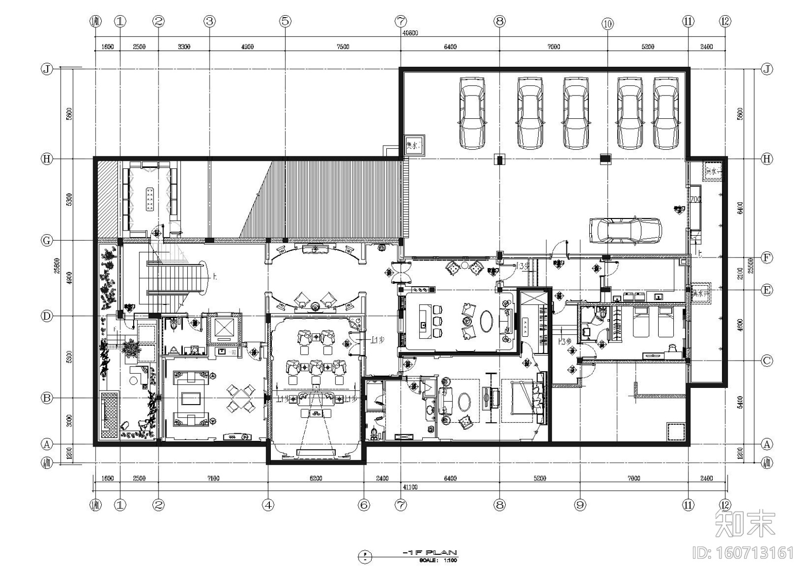 [常州]遥观戚公馆CAD施工图+效果图+材料表cad施工图下载【ID:160713161】