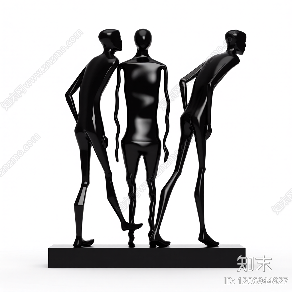 抽象人物雕塑组合3D模型下载【ID:1206944927】