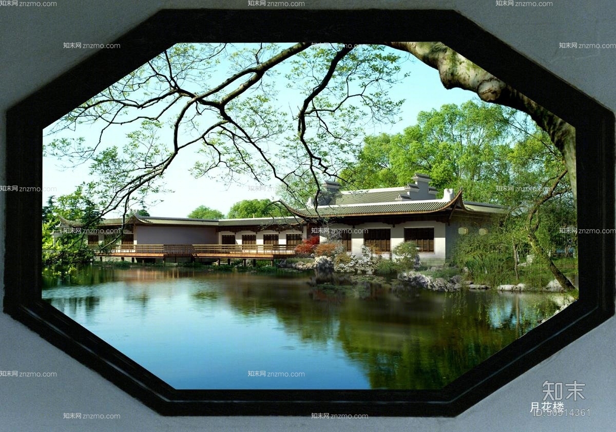 户外中式古建筑143D模型下载【ID:50914361】