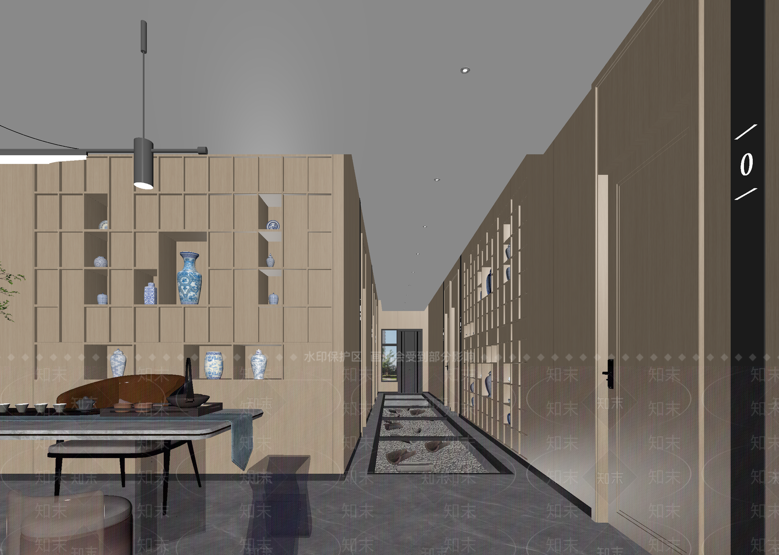 现代民宿大厅3D模型下载【ID:1215064706】