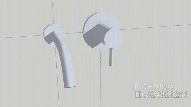 单杆壁挂式浴室龙头SU模型下载【ID:524929256】