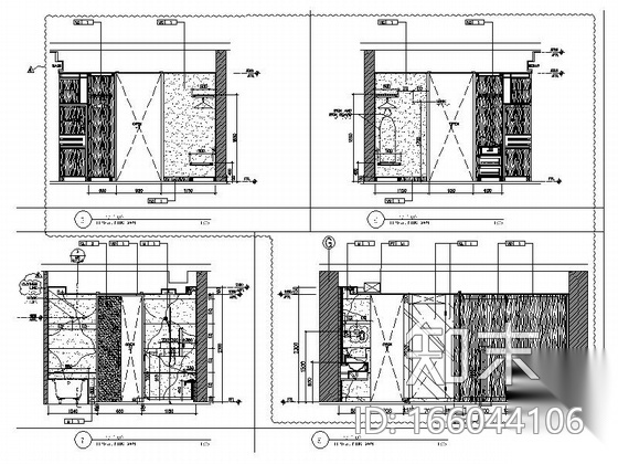 [北京]实力雄厚酒店高档现代风格标准客房室内装修施工图cad施工图下载【ID:166044106】