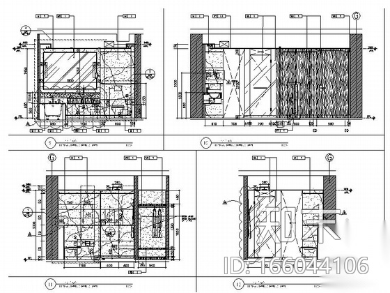 [北京]实力雄厚酒店高档现代风格标准客房室内装修施工图cad施工图下载【ID:166044106】