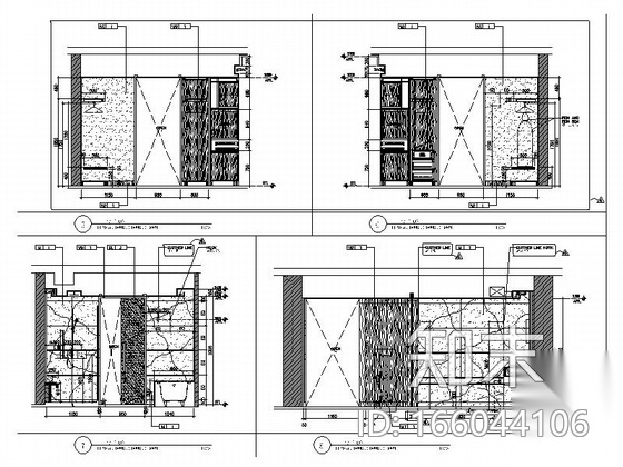 [北京]实力雄厚酒店高档现代风格标准客房室内装修施工图cad施工图下载【ID:166044106】