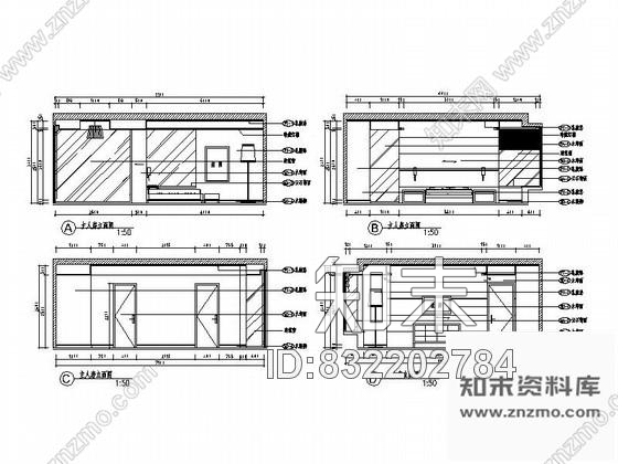 图块/节点典雅豪华卧室立面图cad施工图下载【ID:832202784】