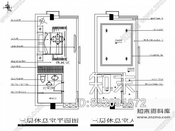 施工图时尚办公楼休息室CAD室内装修图施工图下载【ID:532091872】