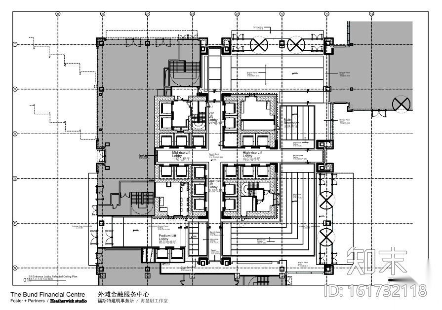 [上海]外滩国际金融服务中心办公室内装CAD施工图+方案文...施工图下载【ID:161732118】