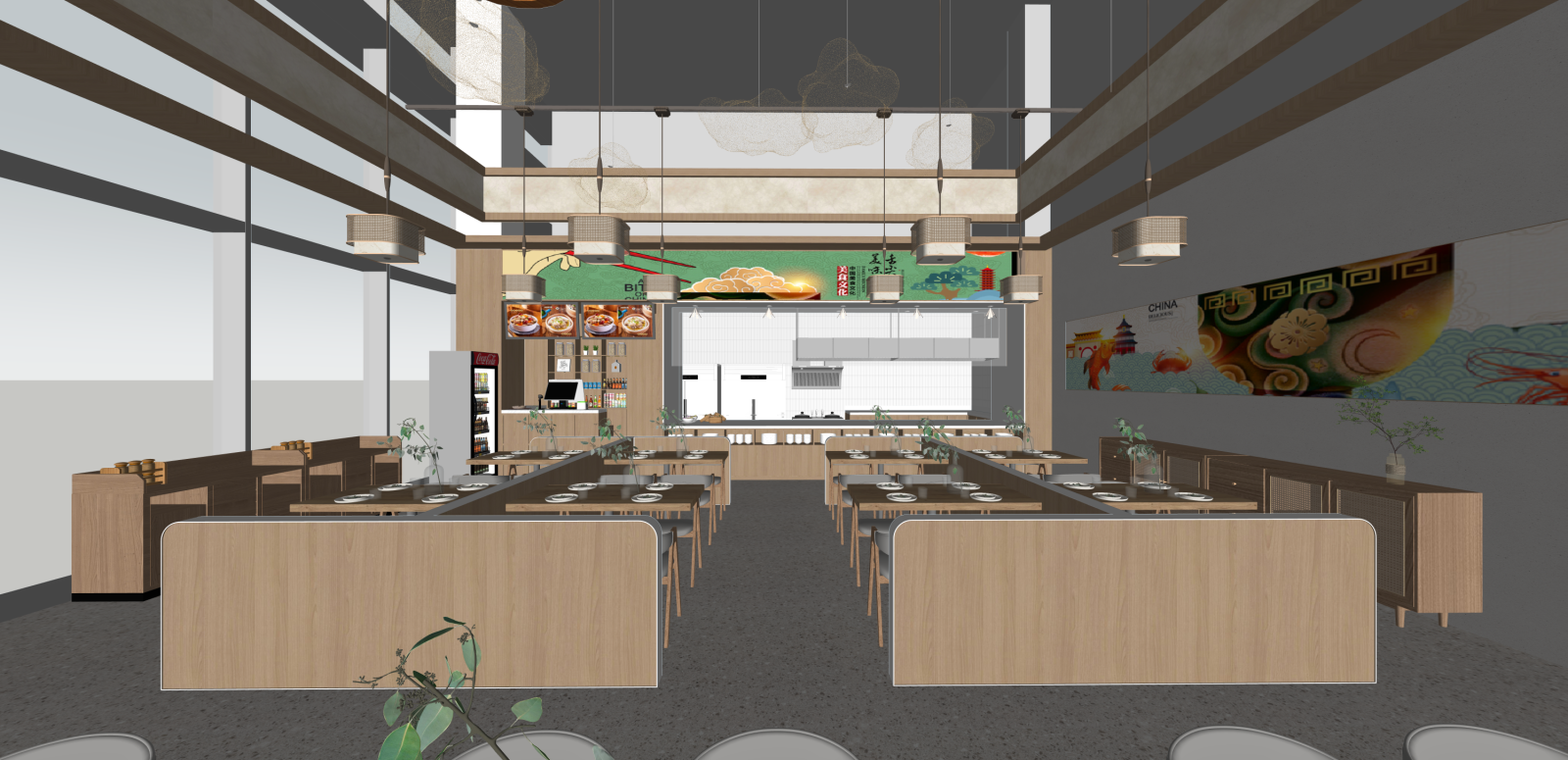 现代快餐店SU模型下载【ID:1216015513】