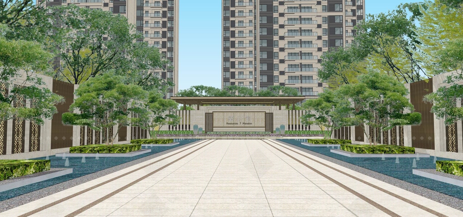 现代大区景观SU模型下载【ID:171824115】