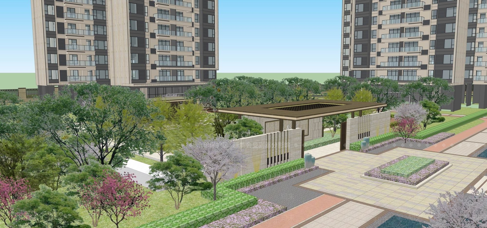 现代大区景观SU模型下载【ID:171824115】