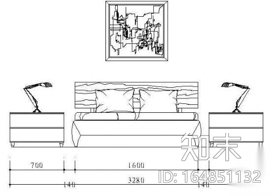 卧室立面图cad施工图下载【ID:164851132】