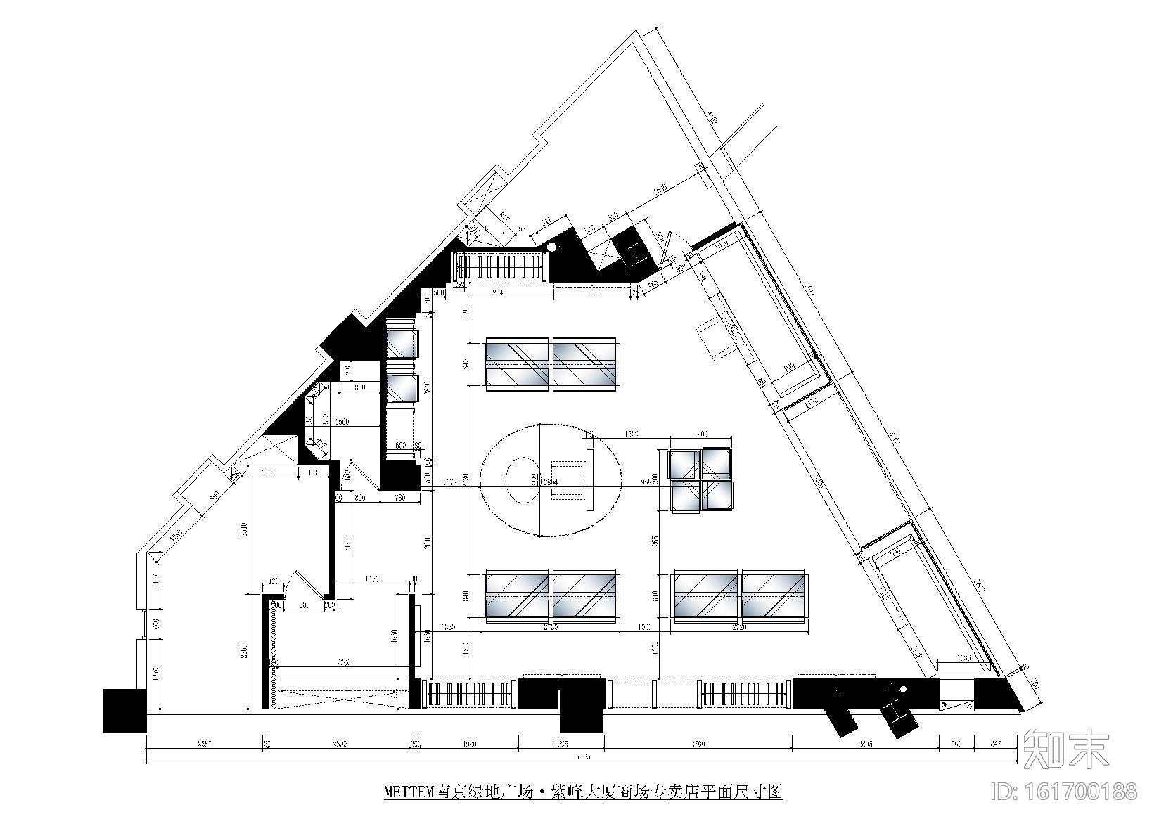 [江苏]南京绿地广场某商场专卖店施工图cad施工图下载【ID:161700188】