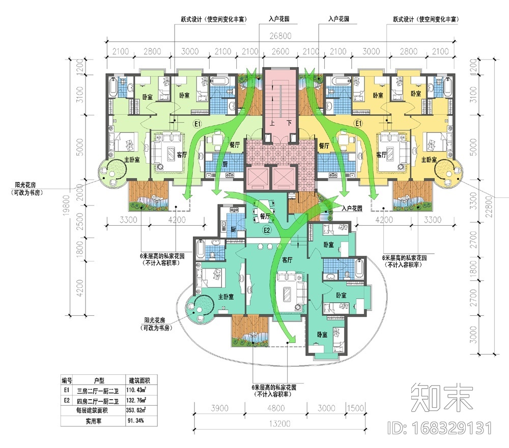 10套住宅户型平面图施工图下载【ID:168329131】