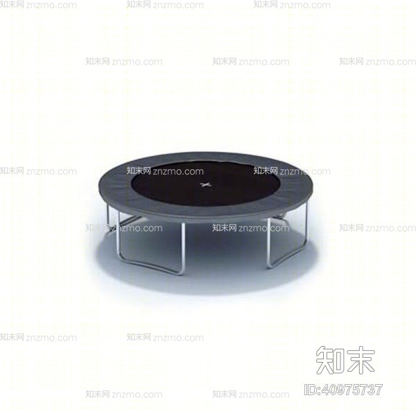黑色布艺蹦床3D模型下载【ID:40975737】
