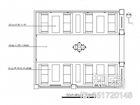 售楼处洽谈室室内装修图cad施工图下载【ID:161720148】