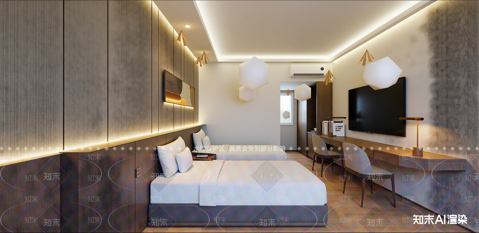 现代酒店客房SU模型下载【ID:1215203908】