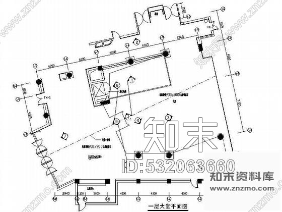 福建某宾馆大堂设计图cad施工图下载【ID:532063660】