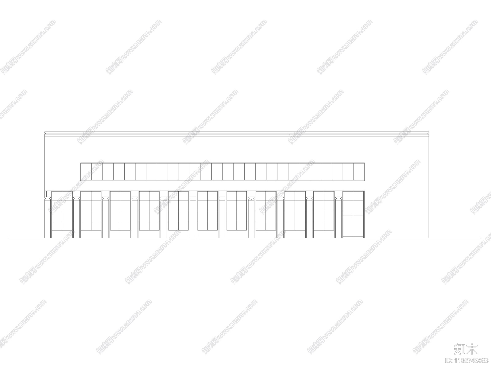 二层初中风雨操场建筑施工图施工图下载【ID:1102746883】
