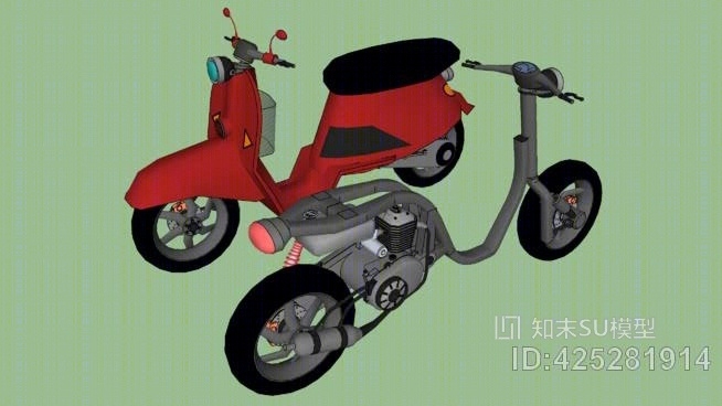 小型摩托车SU模型下载【ID:425281914】