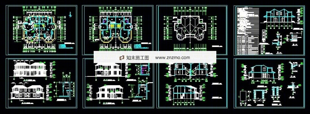 二层别墅建筑施工图-超详细cad施工图下载【ID:36951364】